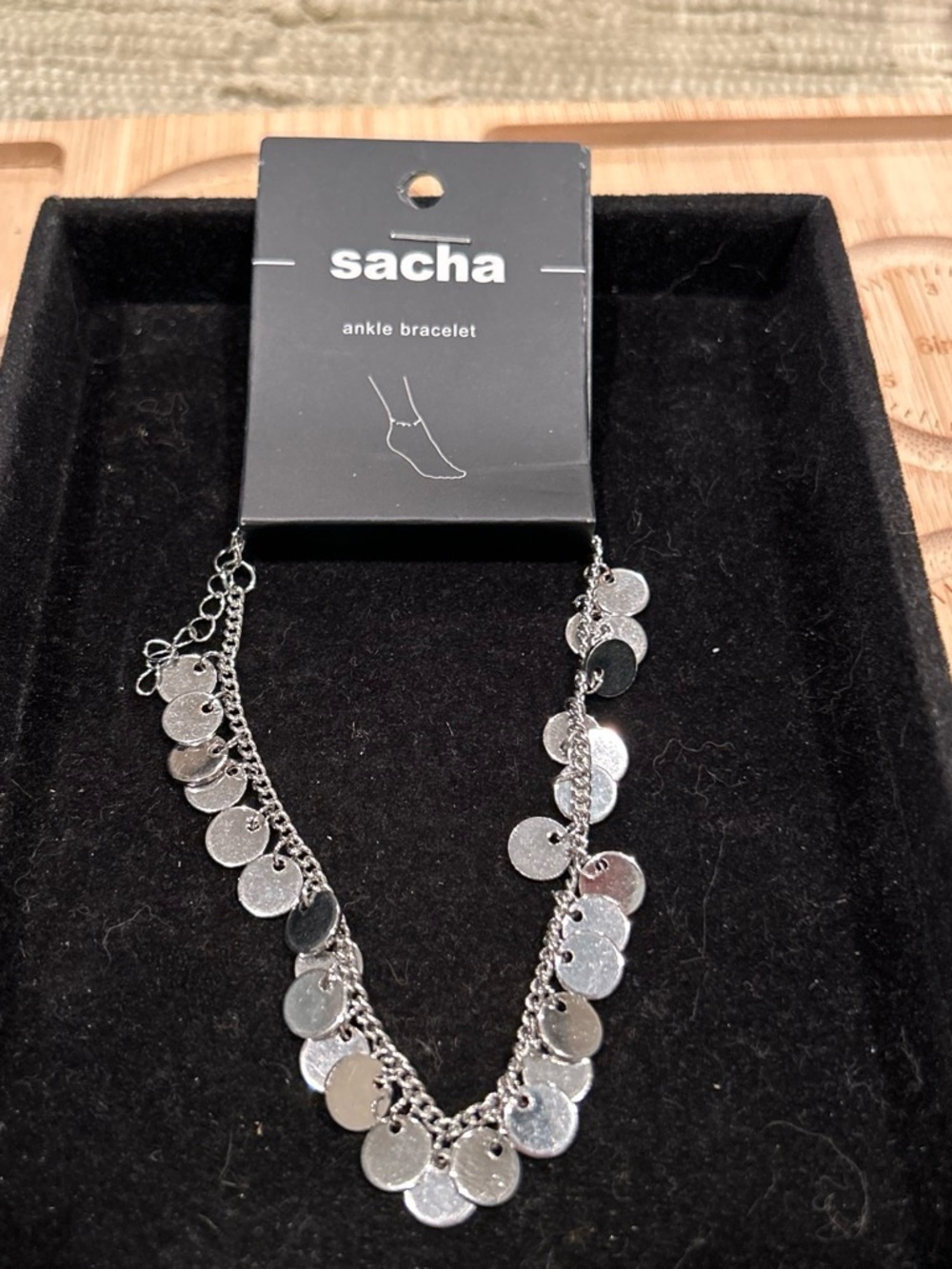 Sacha Silver Coin Charm Ankle Bracelet